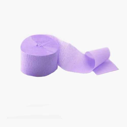 Lilac Crepe Paper party streamers for birthday party decoration.
