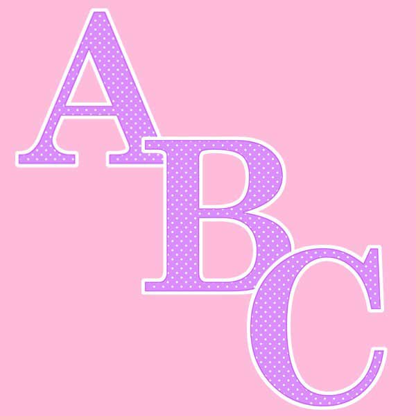 Lilac Polkadots Letter Cutout (artcard)