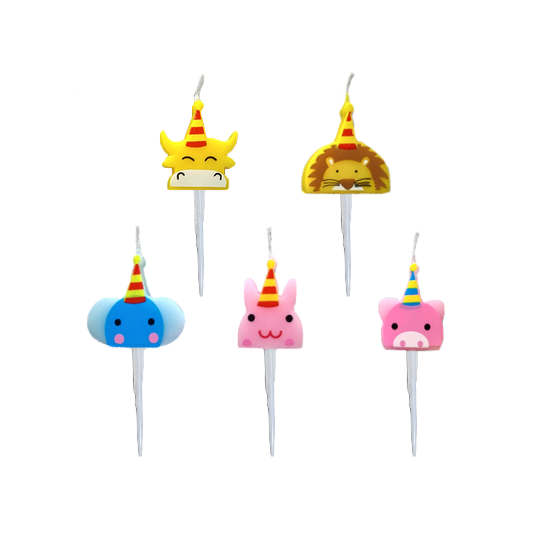 Jungle Animals Candles Picks for Birthday cake.