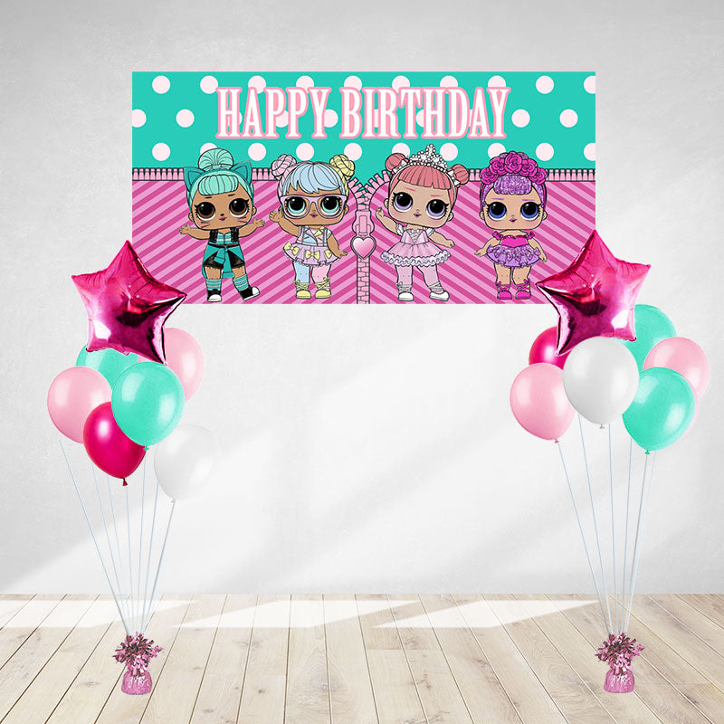 Load image into Gallery viewer, Celebrate in style with the LOL Surprise Dolls with banner and balloons in lively and vibrant colours. Just the way LOL Surprise fans do!
