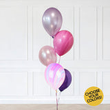Agate Marble Swirl balloons matching the metallic balloons for a nicely blended balloon bouquet.