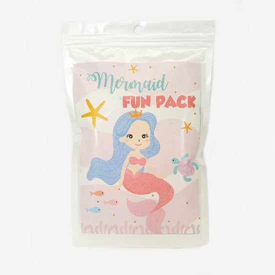Magical Mermaid Fun Pack for a under the sea themed party.  Goody Bags with games, stickers and colouring - A perfect favour gift pack to mark the fun and interesting Birthday Party. 