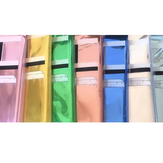 Super Shiny Foil Tablecovers in various colours available