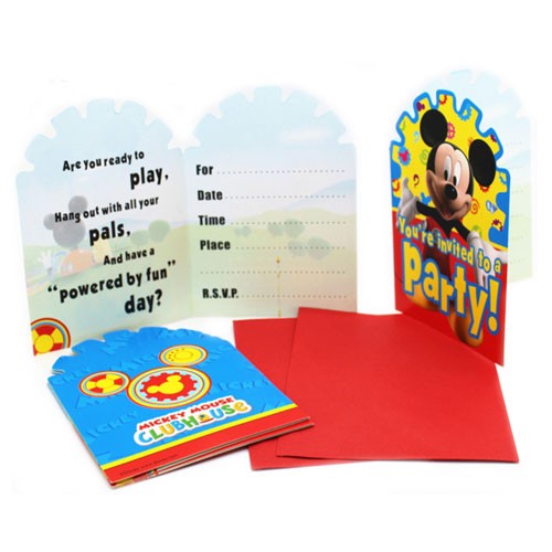 Bright coloured invitation cards to give your guests a heads up that you are going to have an amazing Mickey Mouse themed birthday party!