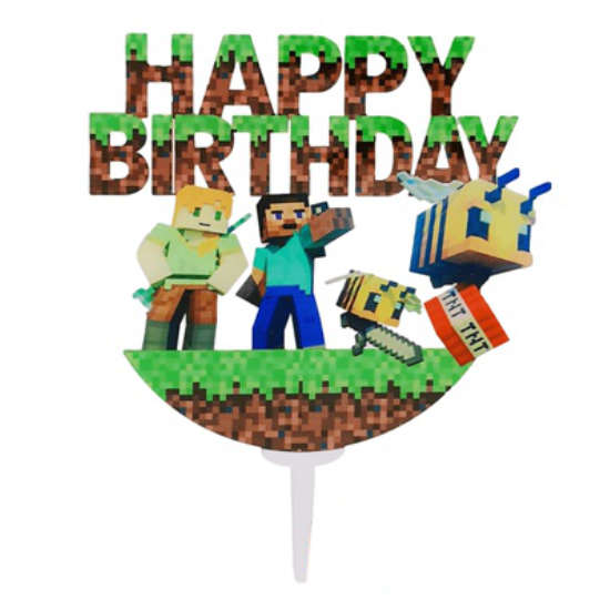  Minecraft cake topper for a marvellous gamer style birthday cake.
