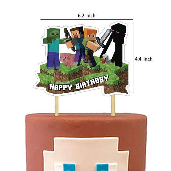 Minecraft cake topper for the gamer's birthday cake decoration.