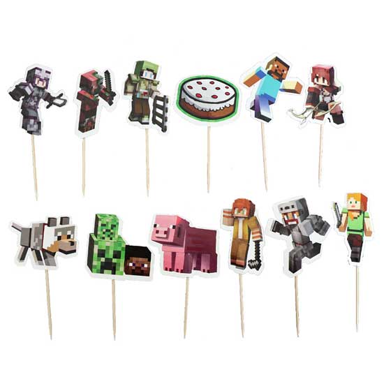 Decorate the cupcake of muffin with a little Minecraft Cupcake Picks (24pcs)