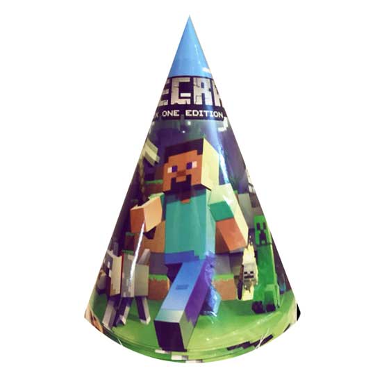 Minecraft Party Cone Hats for the gaming fans at the party.