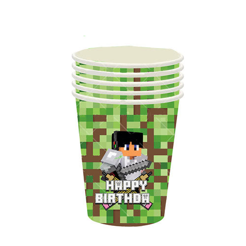 Minecraft Pixels party cups.