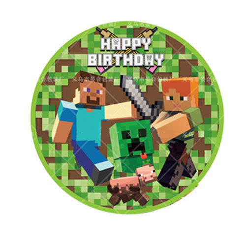 Load image into Gallery viewer, Minecraft Pixels party plates.
