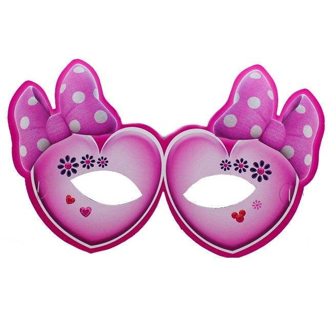 Load image into Gallery viewer, Complete your party packs with Minnie Mouse eye masks for party activities and gifts. See how the children dress up for the party!
