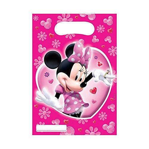 Load image into Gallery viewer, Pink Minnie Mouse Treat Bags for party favours.
