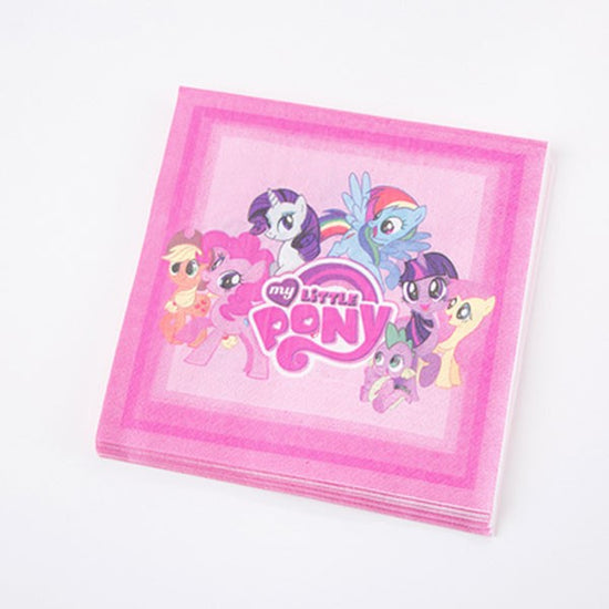 Sweet pink my little pony party napkins.
