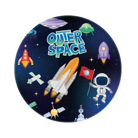 Load image into Gallery viewer, Plan a unique Outerspace Astronaut party. 8pcs of plates included to serve the birthday cake. Great especially for childcare party.
