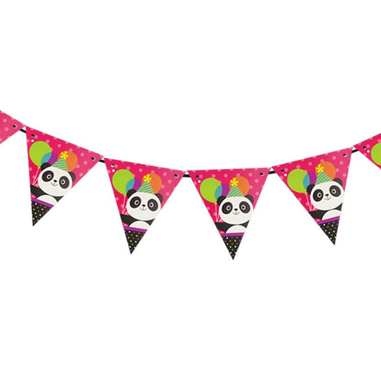 Panda-Monium Party Flag Banner - Birthday Supplies Singapore