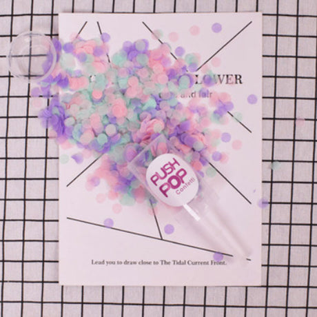 Pastel Coloured Confetti in a Push Pop.