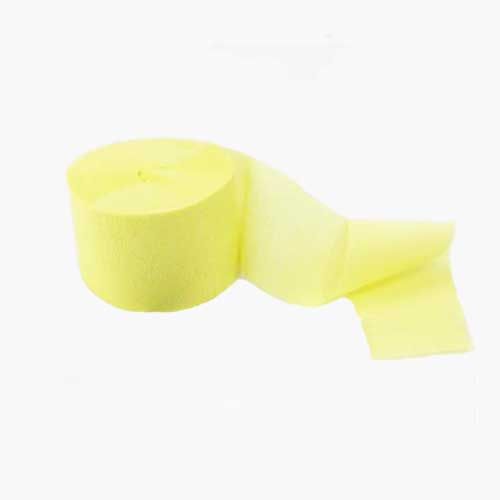 Load image into Gallery viewer, Pastel Yellow Crepe Paper party streamers for birthday party decoration.
