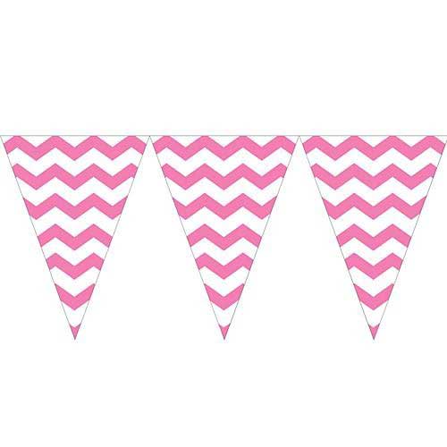 Pink Chevron Triangle Party Bunting Flag Banners.