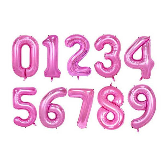 Pink number balloons: - Great for displaying the Birthday Age, Anniversary or the Year as you set up your backdrop.