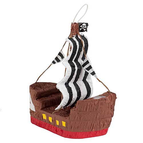 Load image into Gallery viewer, Pirate Ship 3D Pinata - great for decoration and party games. Get ready for pirate action. Ahoy Matey!
