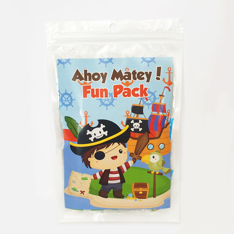 Load image into Gallery viewer, Ahoy Matey! Get ready for some pirate out in the sea adventures!  Goody Bags with games, stickers and colouring - A perfect favour gift pack to mark the fun and interesting Birthday Party. 
