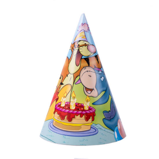 Winnie the Pooh and Friends party hats.