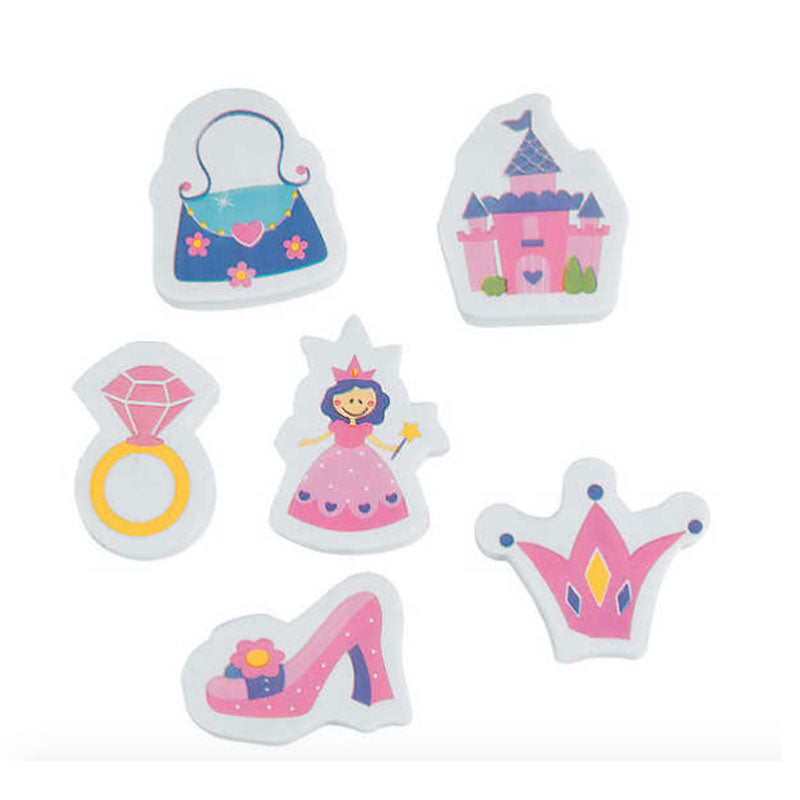 Compact size of the erasers makes them perfect for carrying in your pencil case or backpack, so you'll always have them on hand when you need them. Whether you're taking notes in class or doing your homework, the Princess Erasers Packs are the perfect way to add some royal flair to your school supplies.
