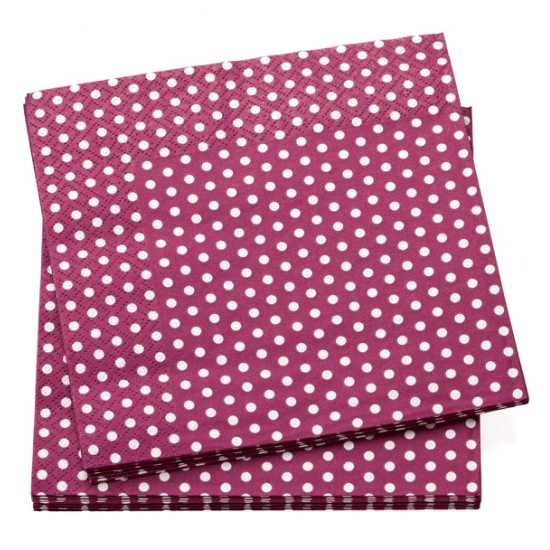 Purple Polka Dot Paper Napkins (20pc)