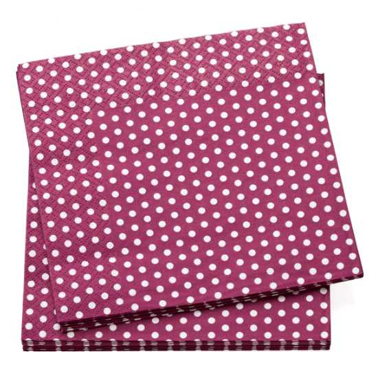 Load image into Gallery viewer, Purple Polka Dot Paper Napkins (20pc)
