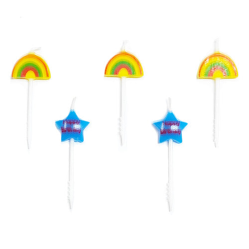 Rainbow Candle Picks (5pc)
