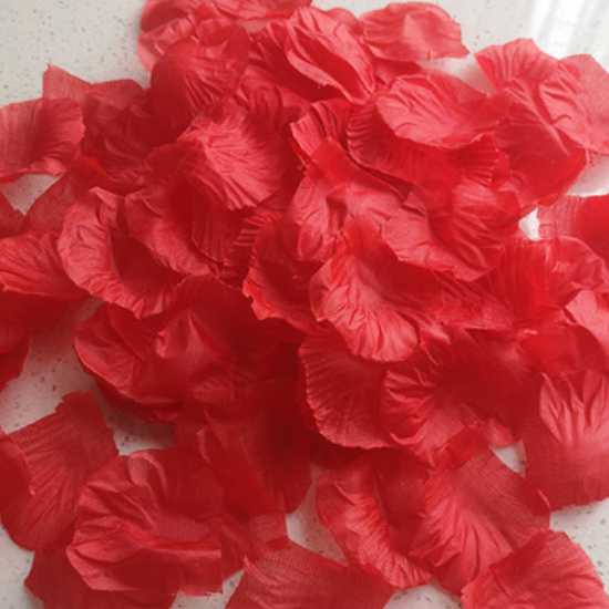 Red Artificial Rose Petals Stack
