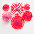 Red paper fan party decoration set for your cars themed party