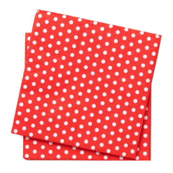 Red Polka Dot Paper Napkins (20pc)