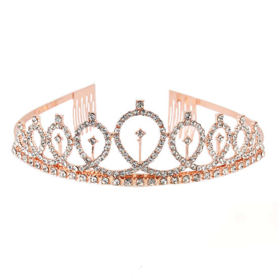 Rose Gold Diamanté Tiara Crown