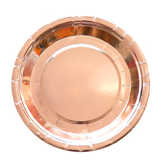 Load image into Gallery viewer, Rose Gold Foil Party Plates
