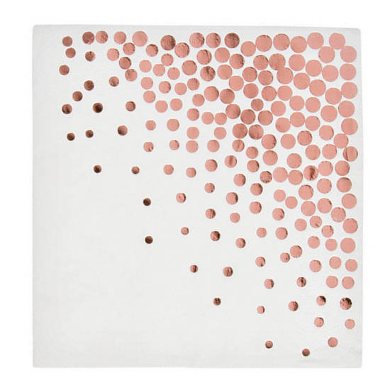 Rose Gold Dots Paper Napkins (10pc)
