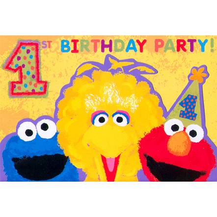 Sesame Street 1st Birthday Invitation Cards (20 pc)