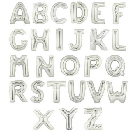 Silver Number Balloons in jumbo 40 inch size for a special event decor.