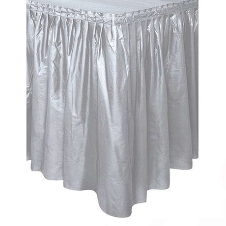 Silver table skirting for the elegant look we needed for the wedding engagement cake table. The whole thing looked absolutely fantastic..