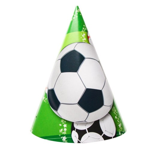 Load image into Gallery viewer, A fun party item and great for dress-up for the guests.  These party hats are a essential to celebrate the birthday for a Soccer / Football themed party.
