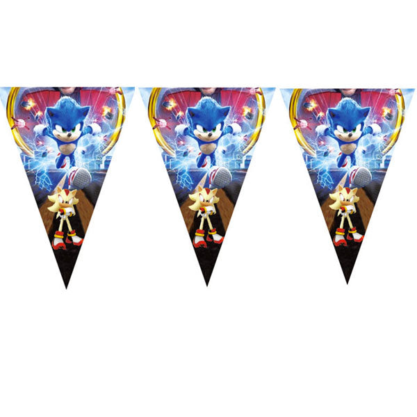 Sonic the Hedgehog the Movie style flag banner.
