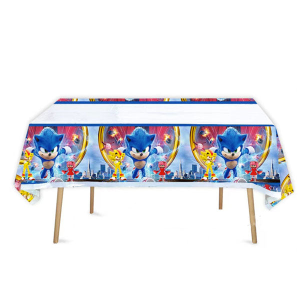 Load image into Gallery viewer, Sonic the Hedgehog Table Cover to decorate your birthday cake cutting table.
