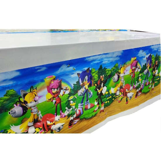 Sonic the Hedgehog Table Cover for your cake table decoration. Have a great rolling birthday celebration.