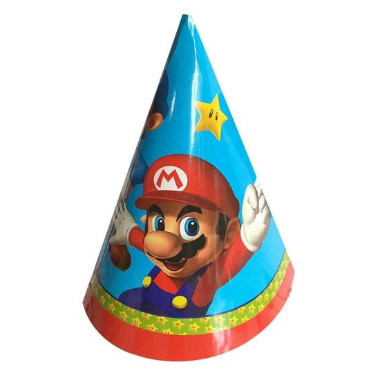 Super Mario Cone Hats for Nintendo Switch gamer party.