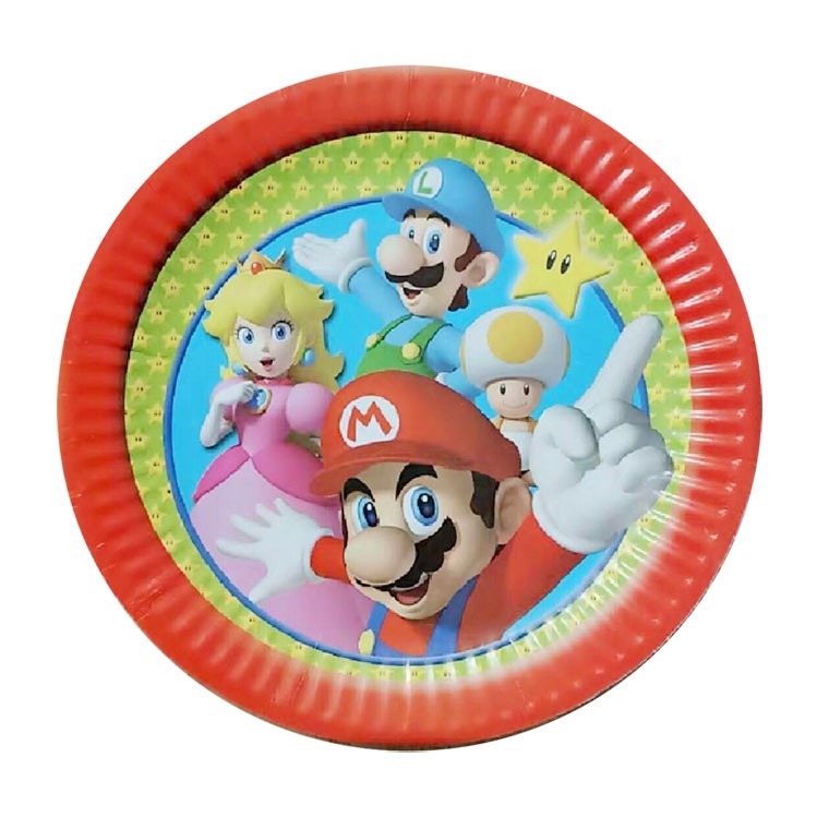 Super Mario party plates makes eating the birthday cake an extremely fun and interesting experience.