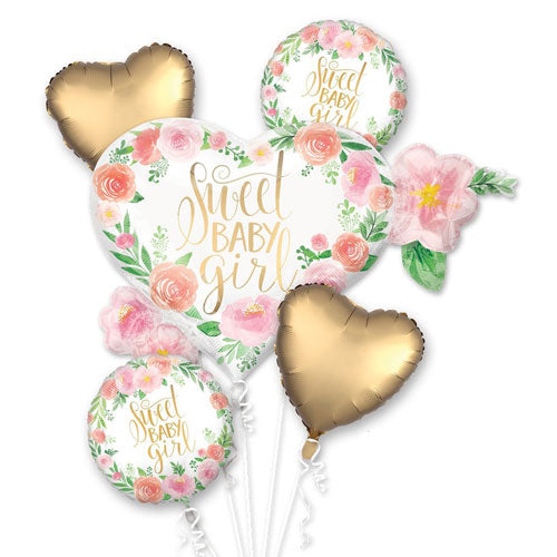 Load image into Gallery viewer, Sweet Baby Girl Heart Balloon Bouquet
