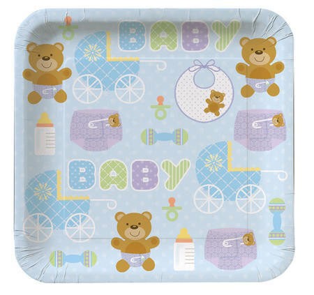 Teddy Baby Blue 7" Plates