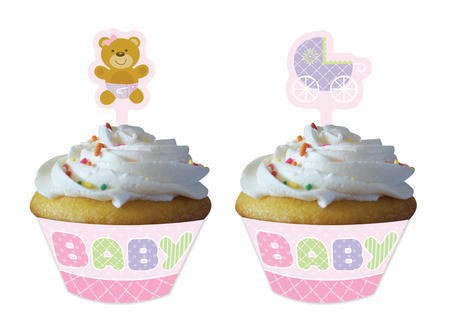 Decorate your cupcakes treat with these Teddy Baby Pink Cupcake Wrapper & Picks, and turn them into impressive cupcake!