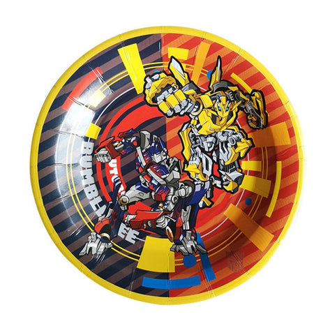 Cool & Stylish party plates designs in Optimus Prime and Bumble Bee for the Transformers birthday celebration. We can tell that the kids loved it so much they enjoyed their dinner. 