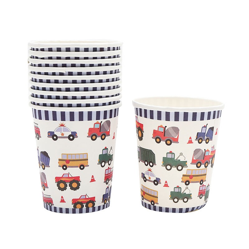 Transportation Fun Party Cups | for vehicle lovers - Cars, lorries, planes and trains